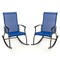Costway 2/4 PCS Outdoor Rocking Chairs with Breathable Backrest Smooth Safe Rocking Design Navy/Brown/Black